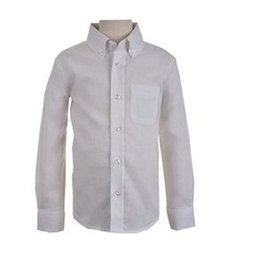 Kids Size 6 Linen and Cotton Shirt White Long Sleeve E-Land ELK